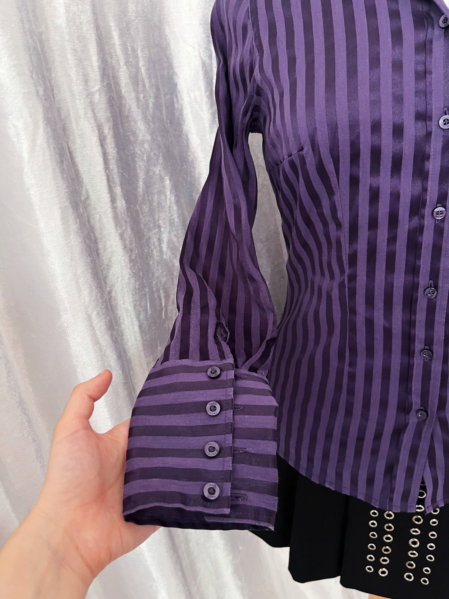 Gothic striped purple shirt ππ