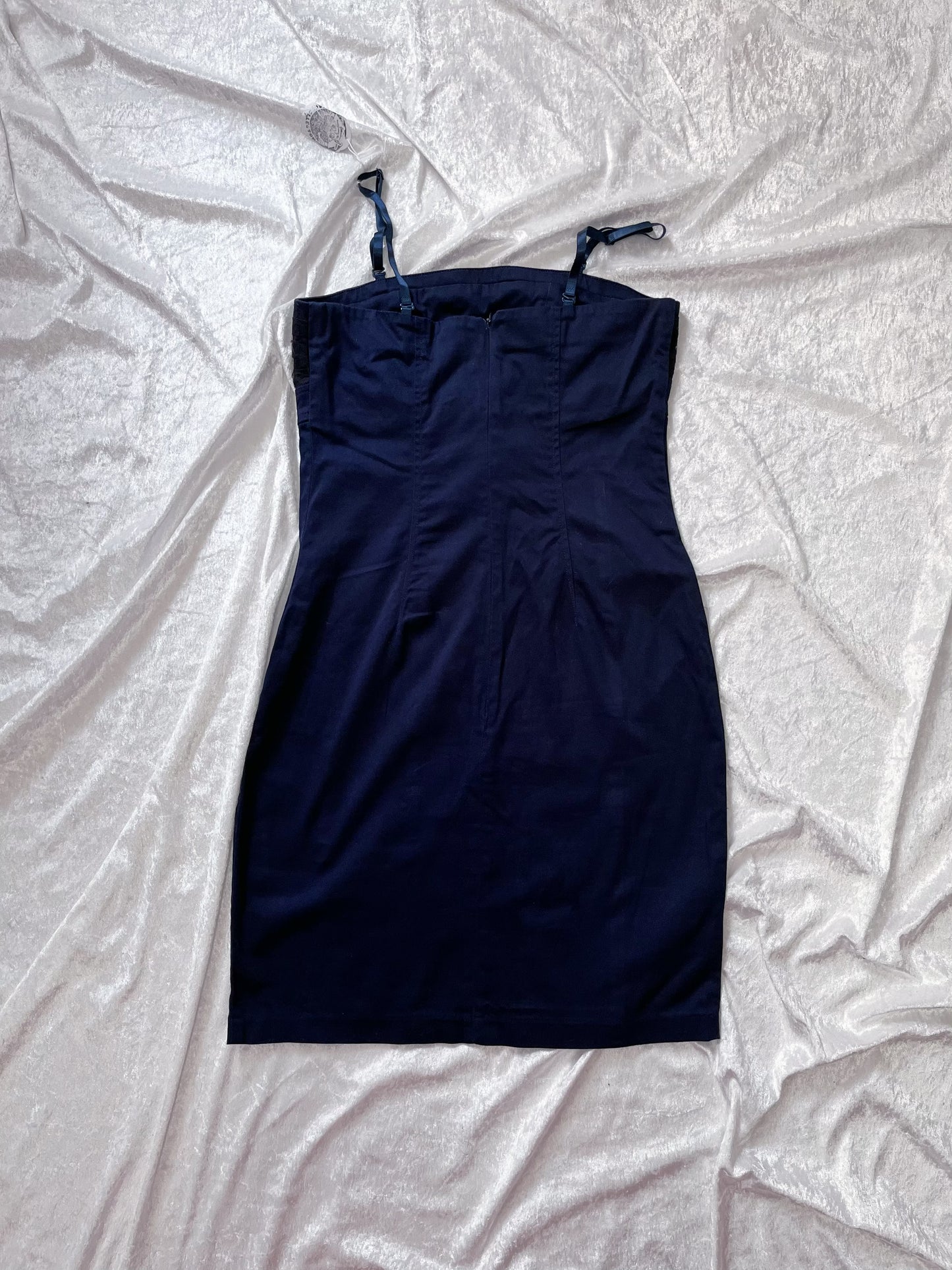 00βs Calliope blue cotton dress with lace detail π