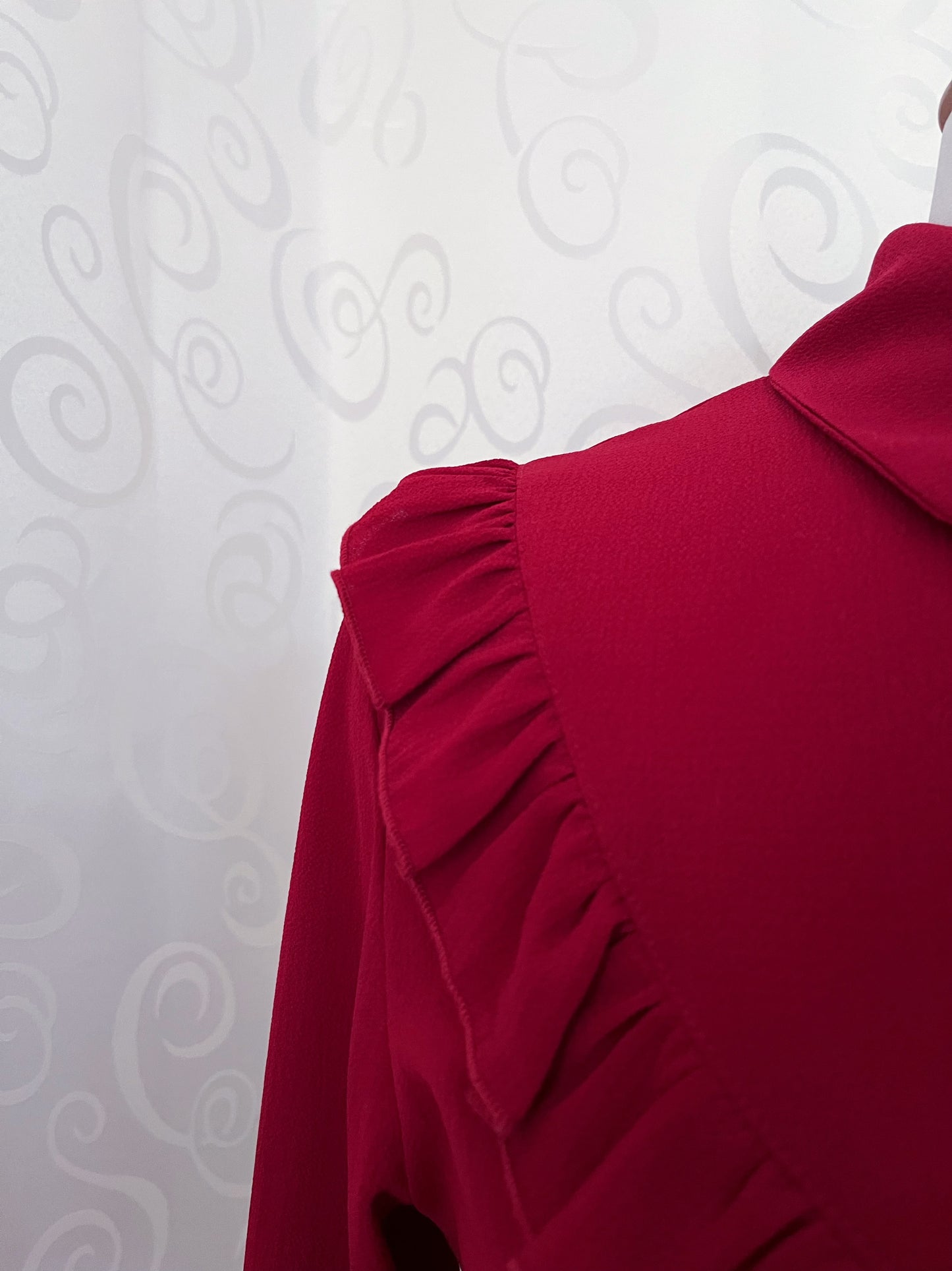 Gothic/Jirai Kei Wine Red ruffle shirt 🩸