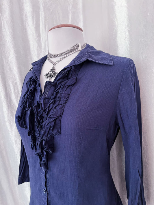 Gothic berry shirt with ruffle detail ππ«