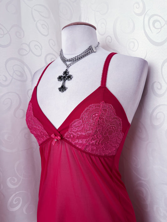 00βs Barbie pink mesh lingerie top ππ