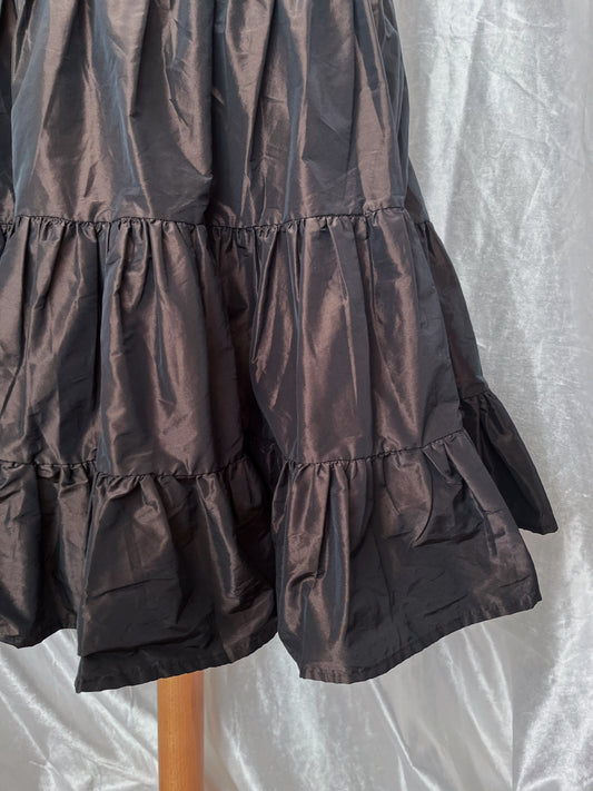 00βs fairy midi brown skirt with velvet trim detail β¨
