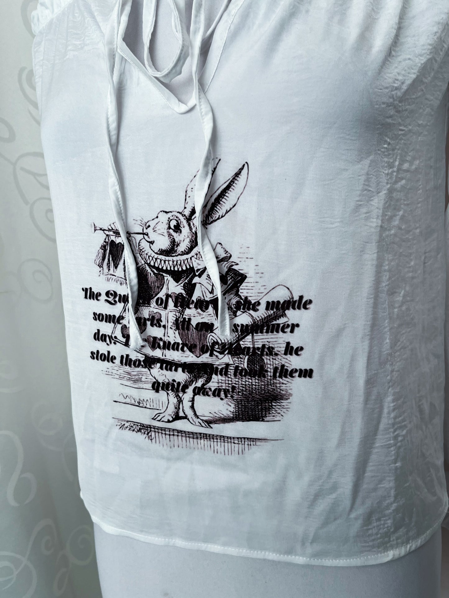 White Rabbit Reworked off shoulder shirt 🐇🕳