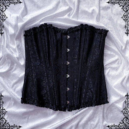 Alcatraz-Gothic black brocade corset π¦