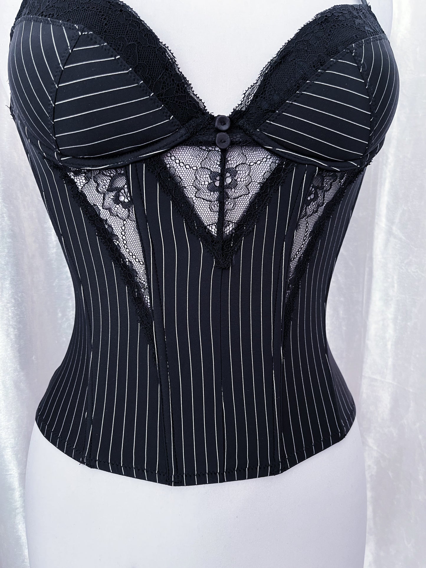 Old H&M striped corset top 💀 Gives off Jack Skellington vibes