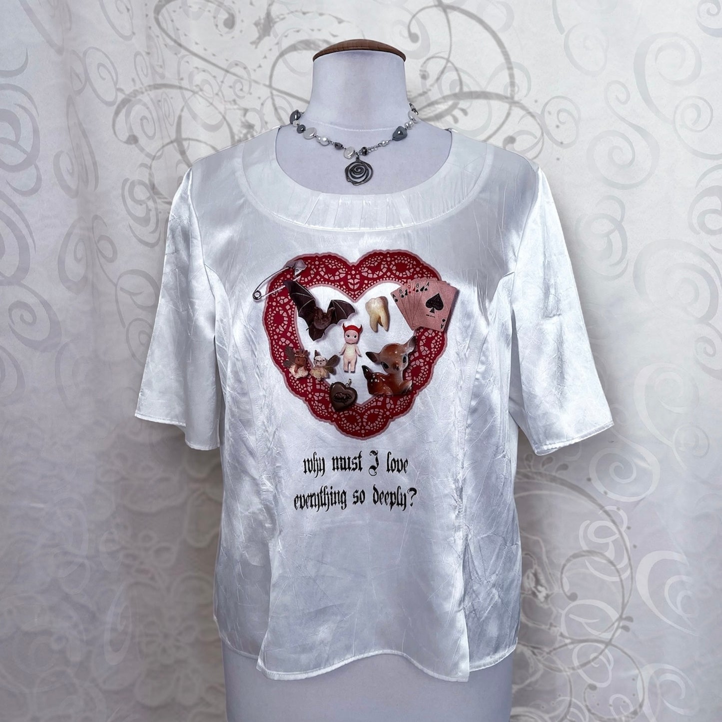 Why Must I Love Everything So Deeply Reworked 00's saten top 🫀🦷