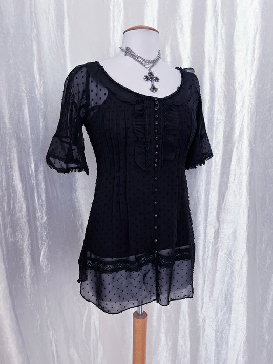 Lucy Paris Gothic lolita style mesh shirt with tank top π
