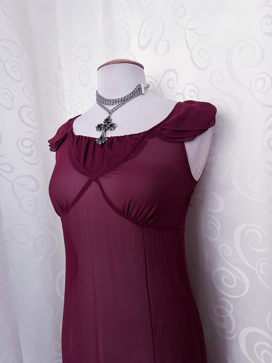 Whimsygoth Espirit mesh, burgundy nightgown π·