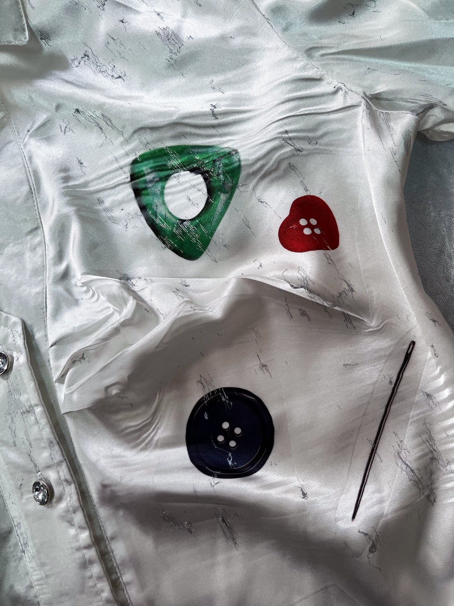 Other World Reworked 00's saten shirt with embossed details 🪡🧵