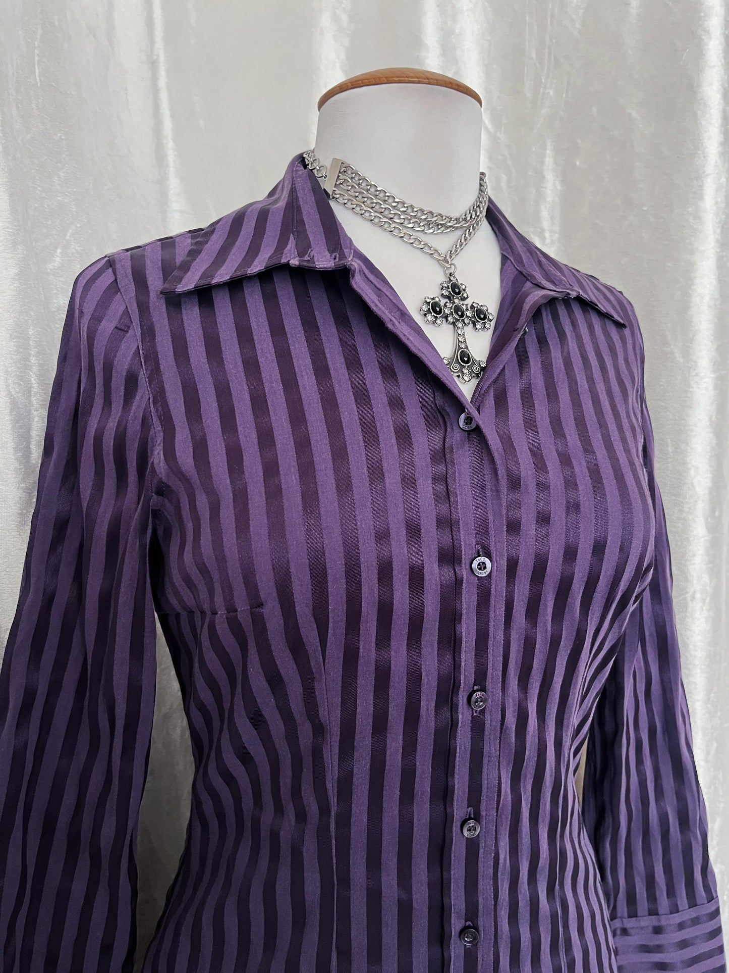 Gothic striped purple shirt ππ