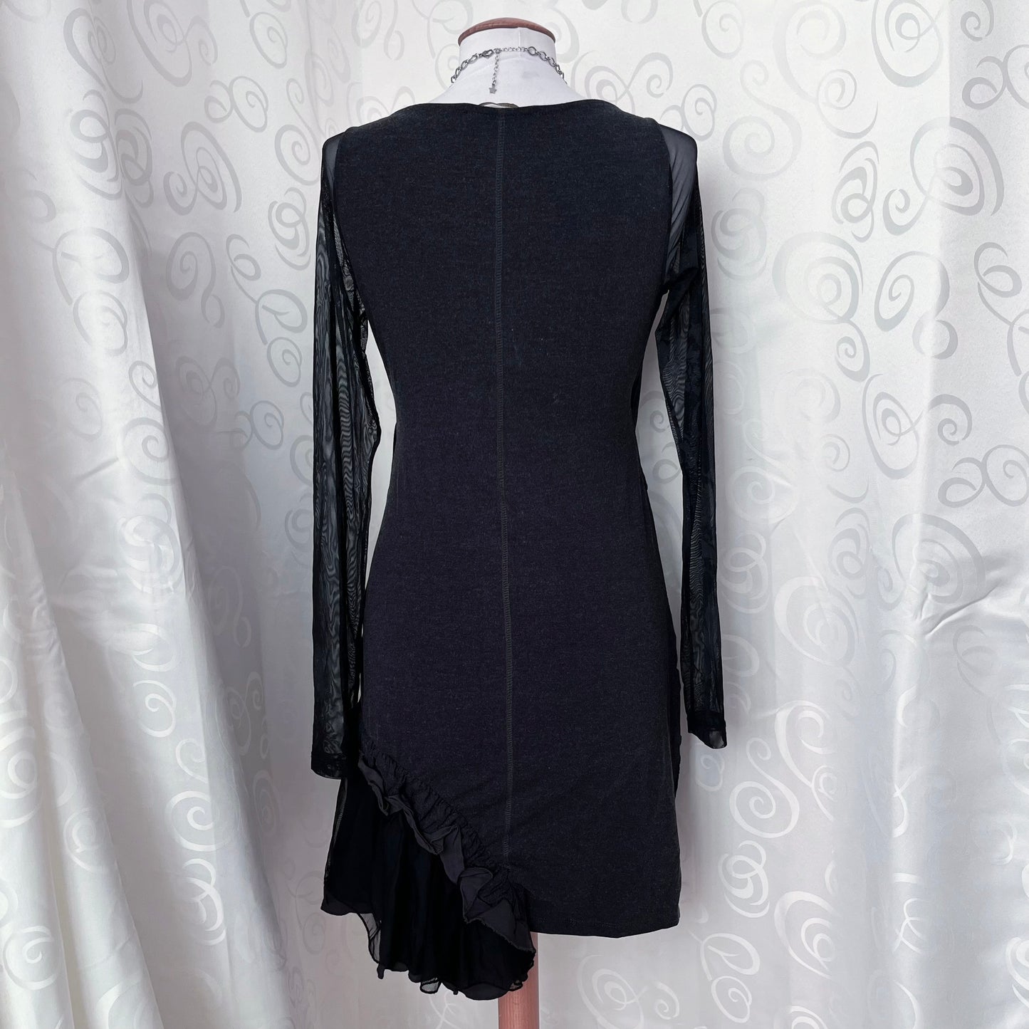00’s Whimsygoth patchwork asymmetrical dress 🦇