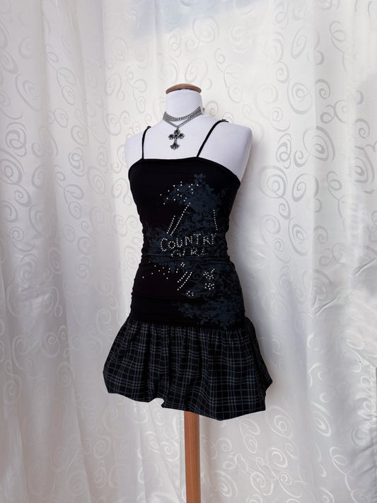 Y2K style Emo Alt dress with plaid skirt detail š¦š¦