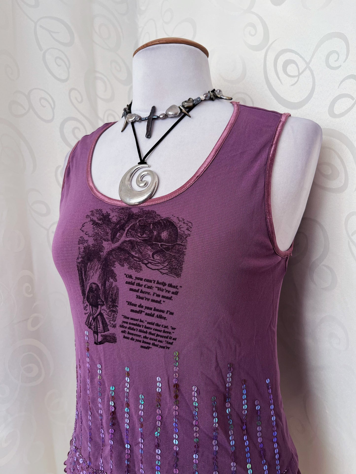 We're All Mad Here Reworked purple top with sequin details π°ππ