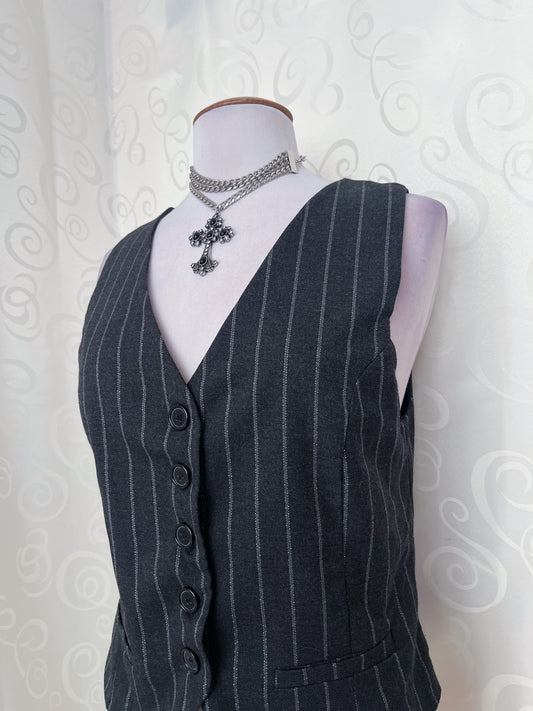 00βs Dark Academia style striped vest π€π