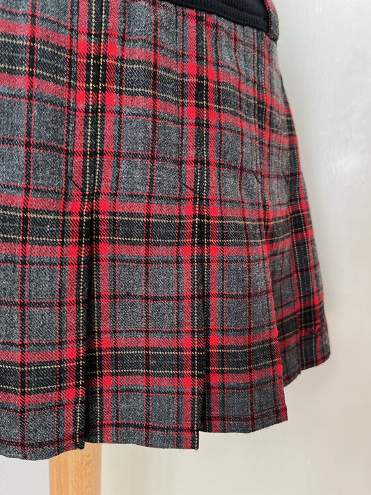00โs checked wool skirt