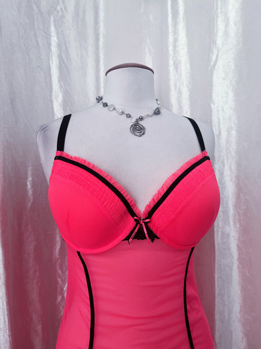Hot stabilo pink babydoll bustier π