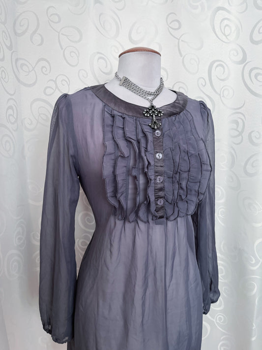 Gothic/Jirai kei style mesh grey shirt ๐ท๏ธ๐ธ๏ธ