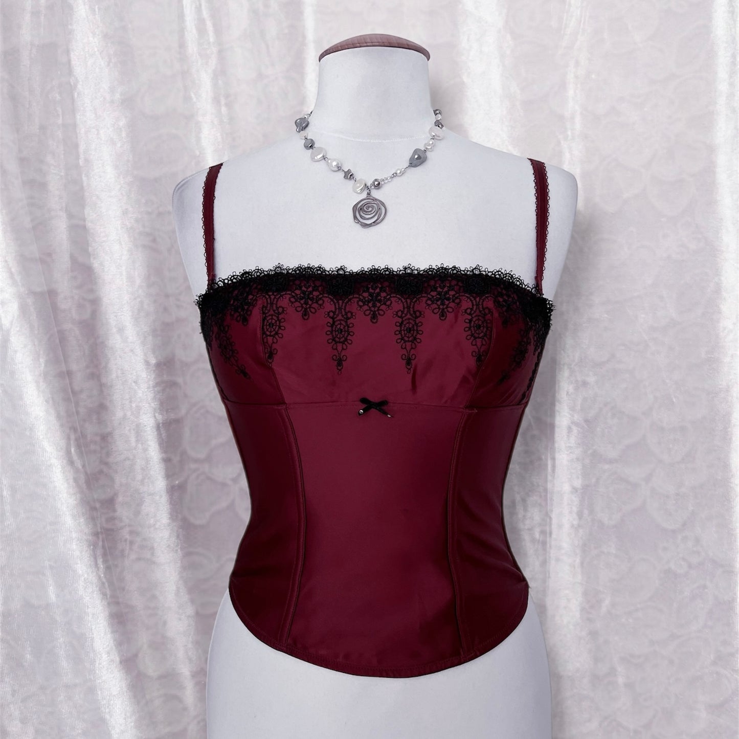 Gothic burgundy saten corset 🌹