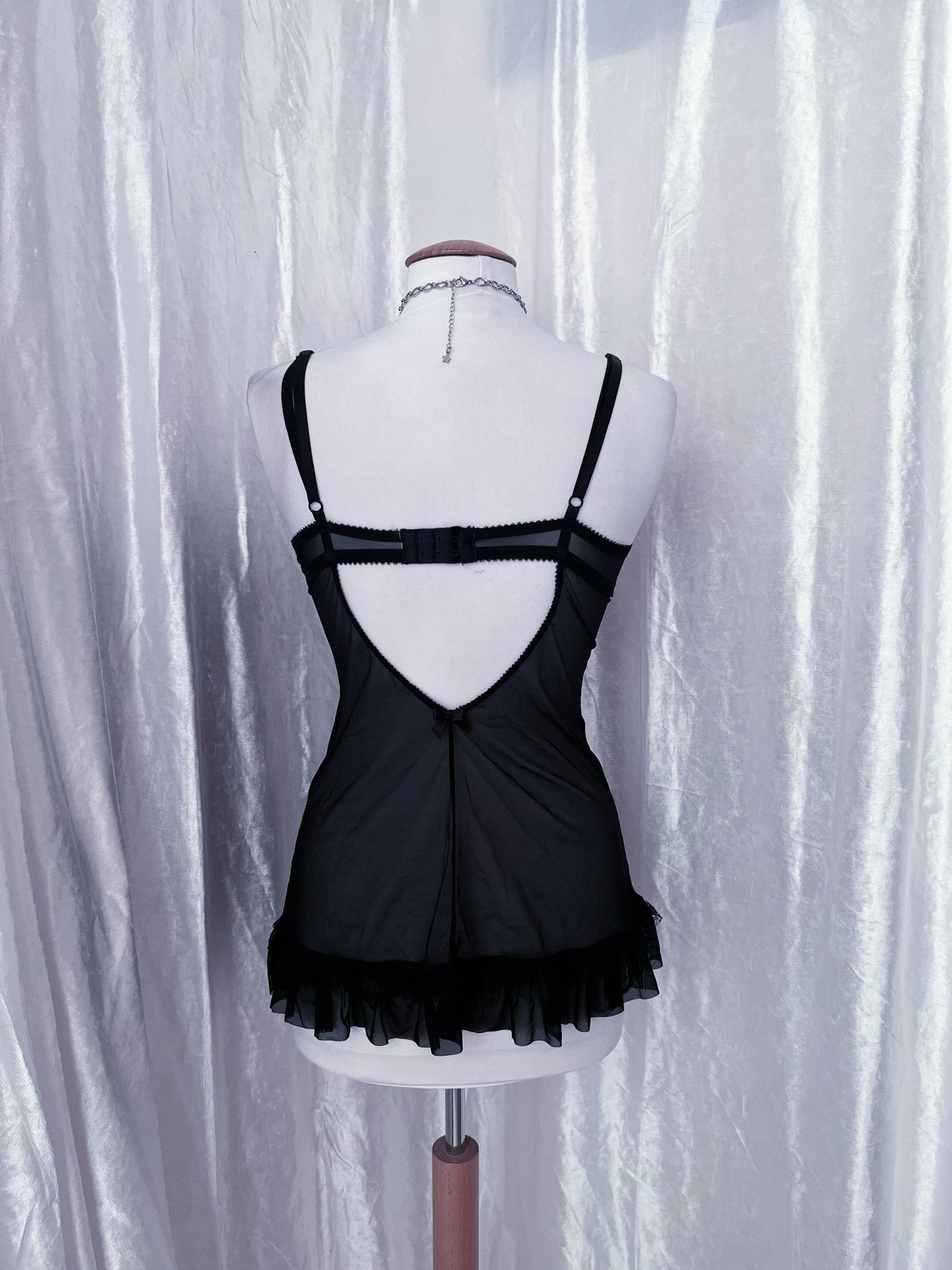 Whimsy hot pink mesh babydoll bustier 🫧🎀