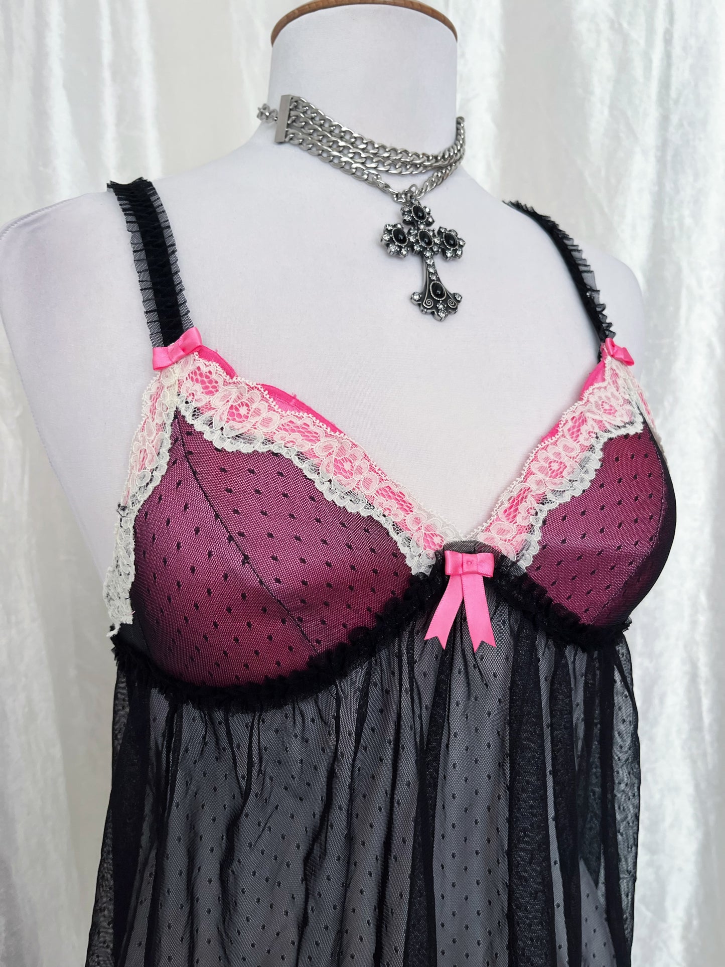 Cutest fairy mesh & pink bustier top 🖤