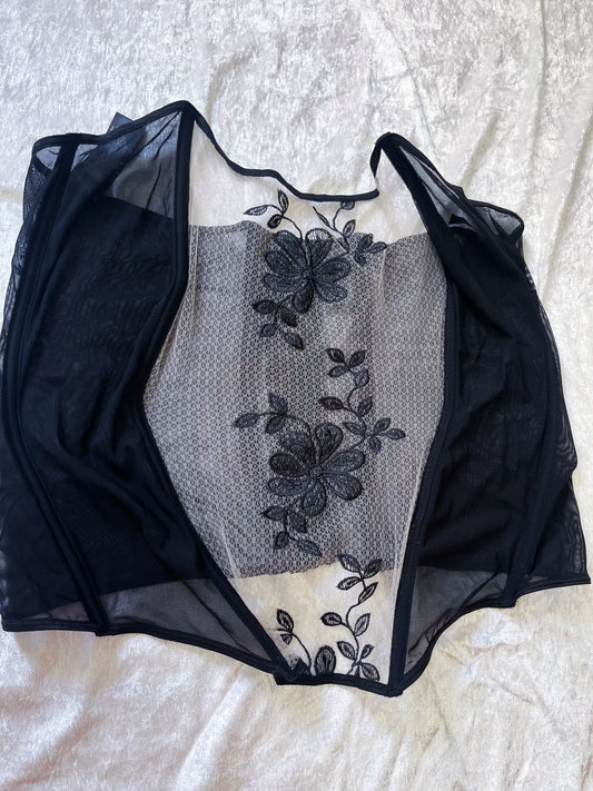 Dark whimsy see-through mesh & lace corset π§πΎ