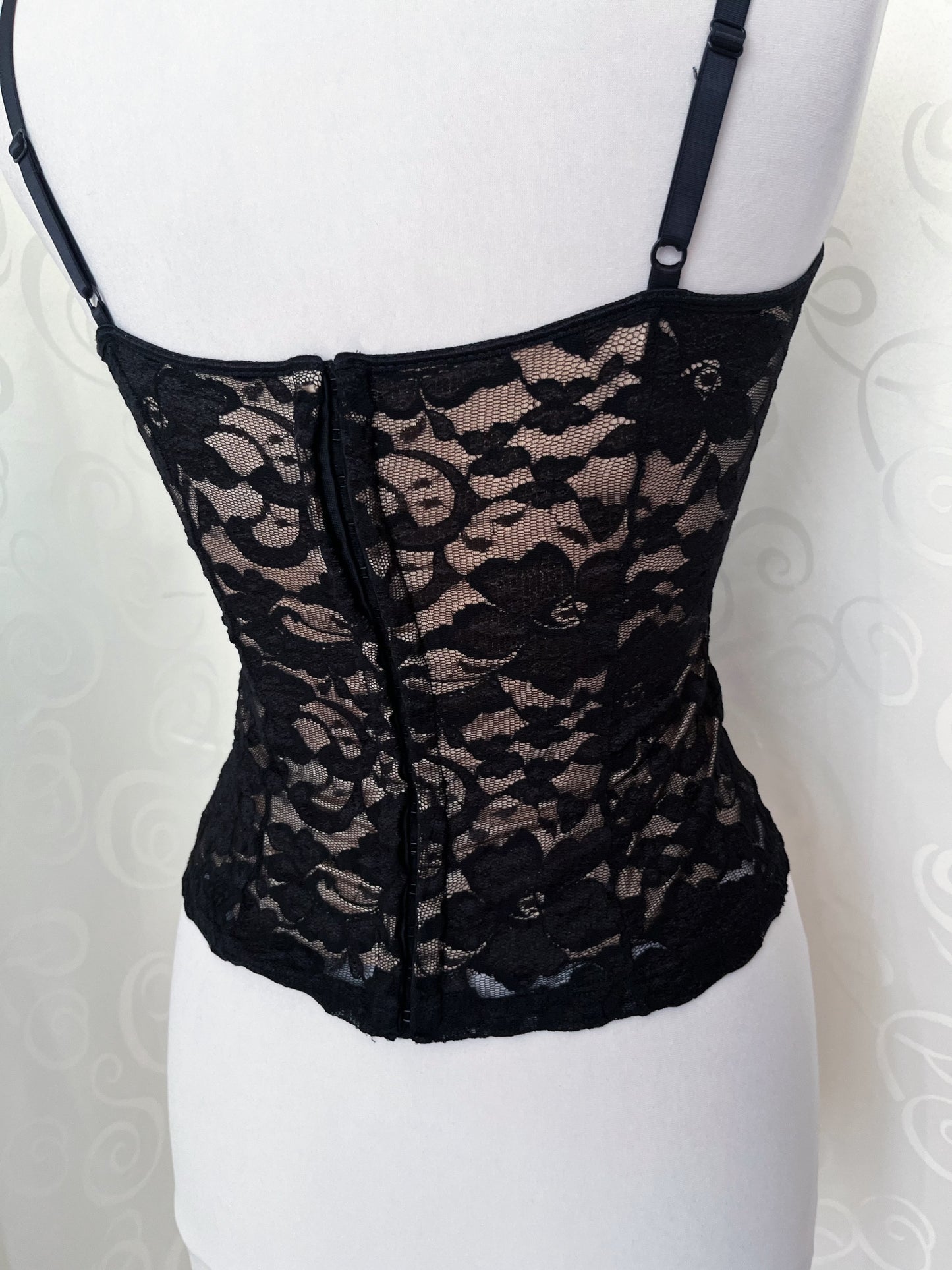Gothic fairy beige lace corset top 🦇🪽