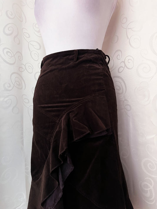 00โs whimsy corduroy brown skirt ๐โจ