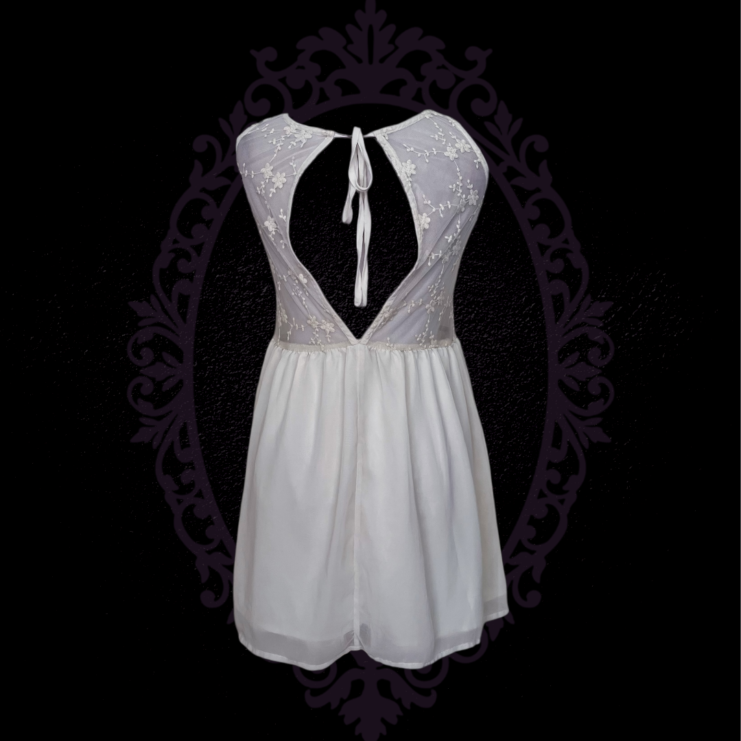 Xoxo REWORKED mesh dress with lacey back🐇🎀