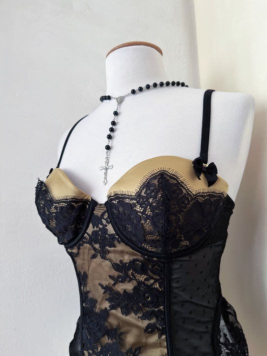 Gothic golden lace corset β¨