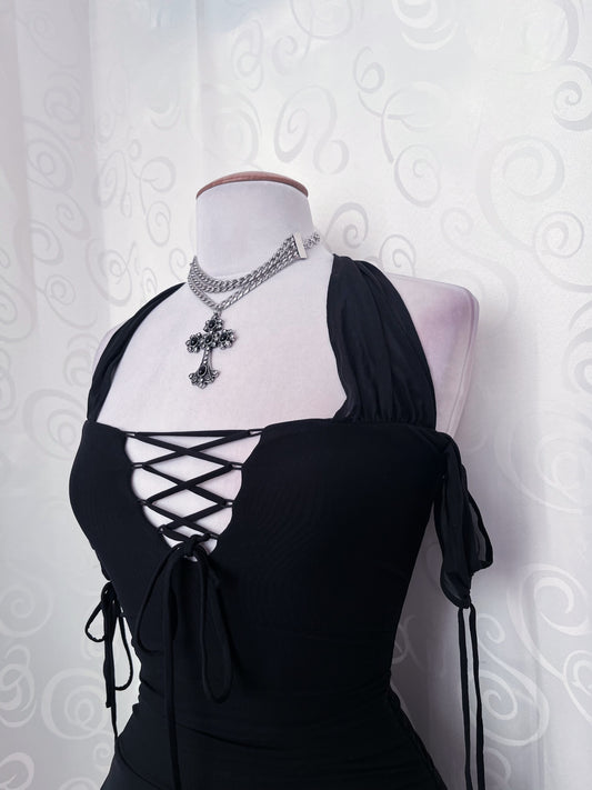 Fairy black mesh asymmetrical dress π·οΈπ