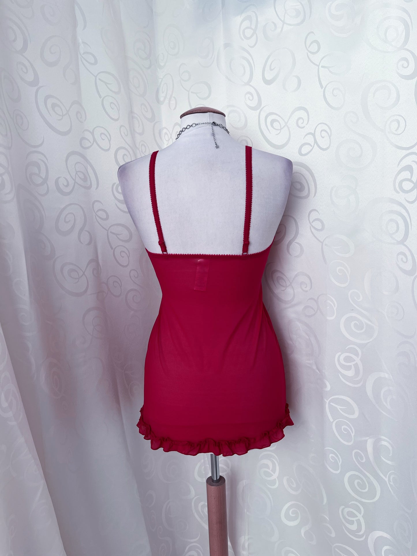 00βs Barbie pink mesh lingerie top ππ