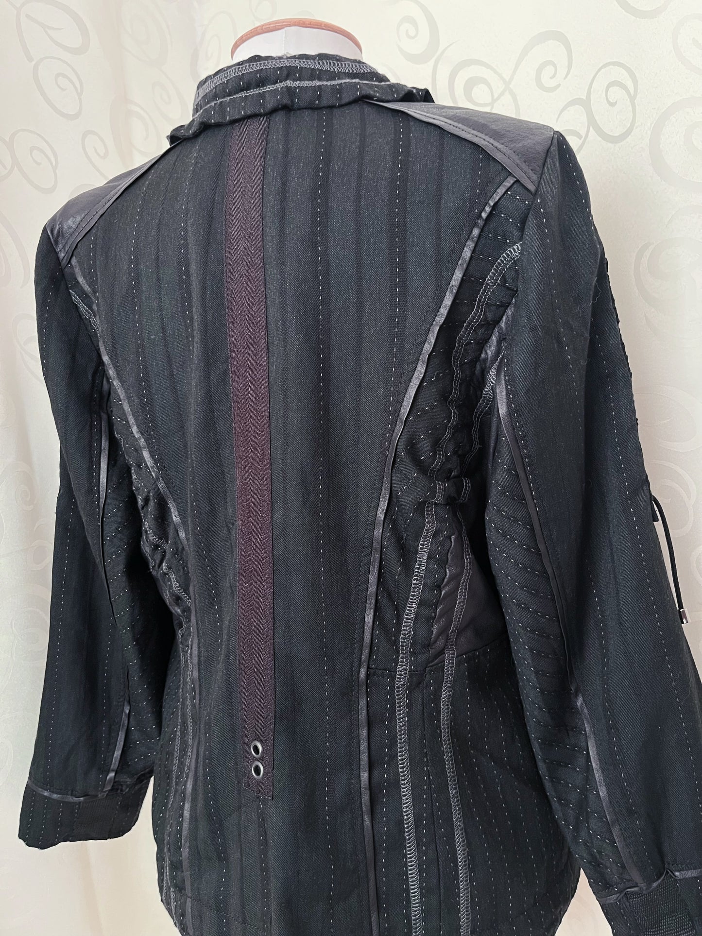 00’s Gothic patchwork zip-up jacket 🕸️🦇