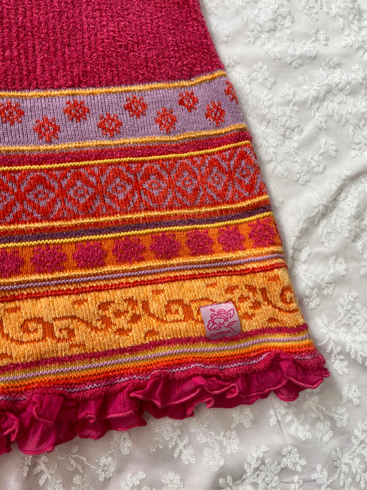 Y2K Knit colourful skirt