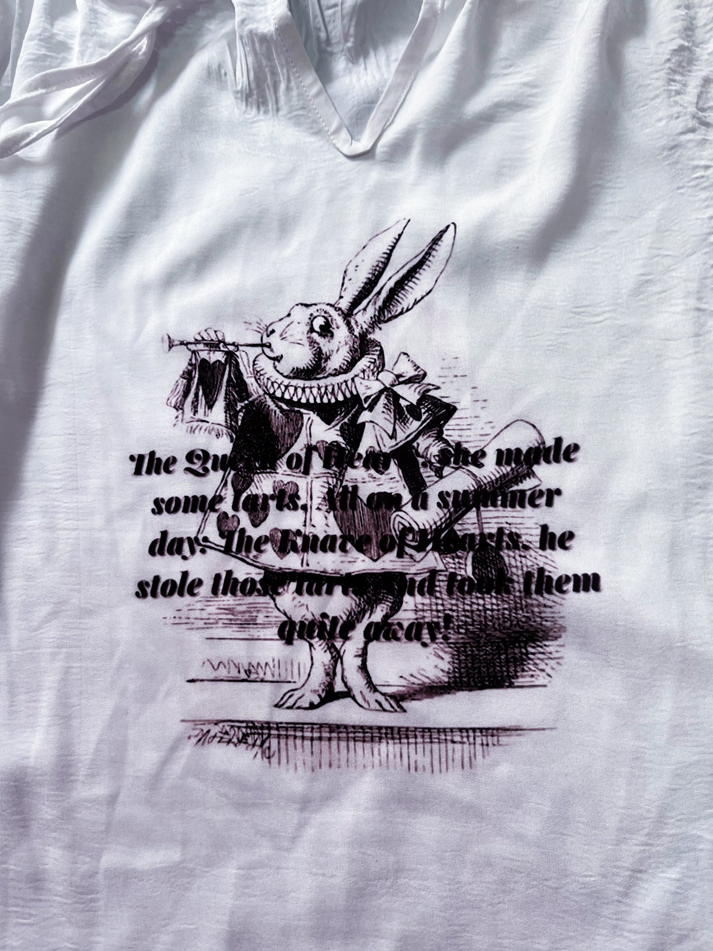 White Rabbit Reworked off shoulder shirt 🐇🕳