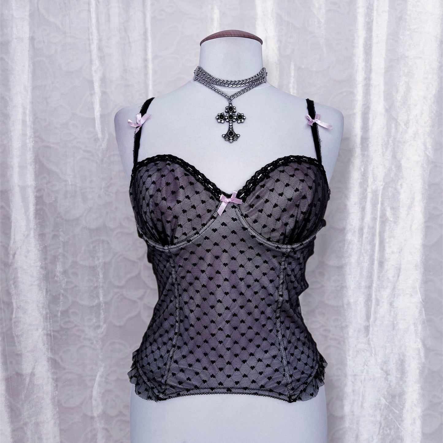 Cutest lilac corset top with lace heart detail ππ