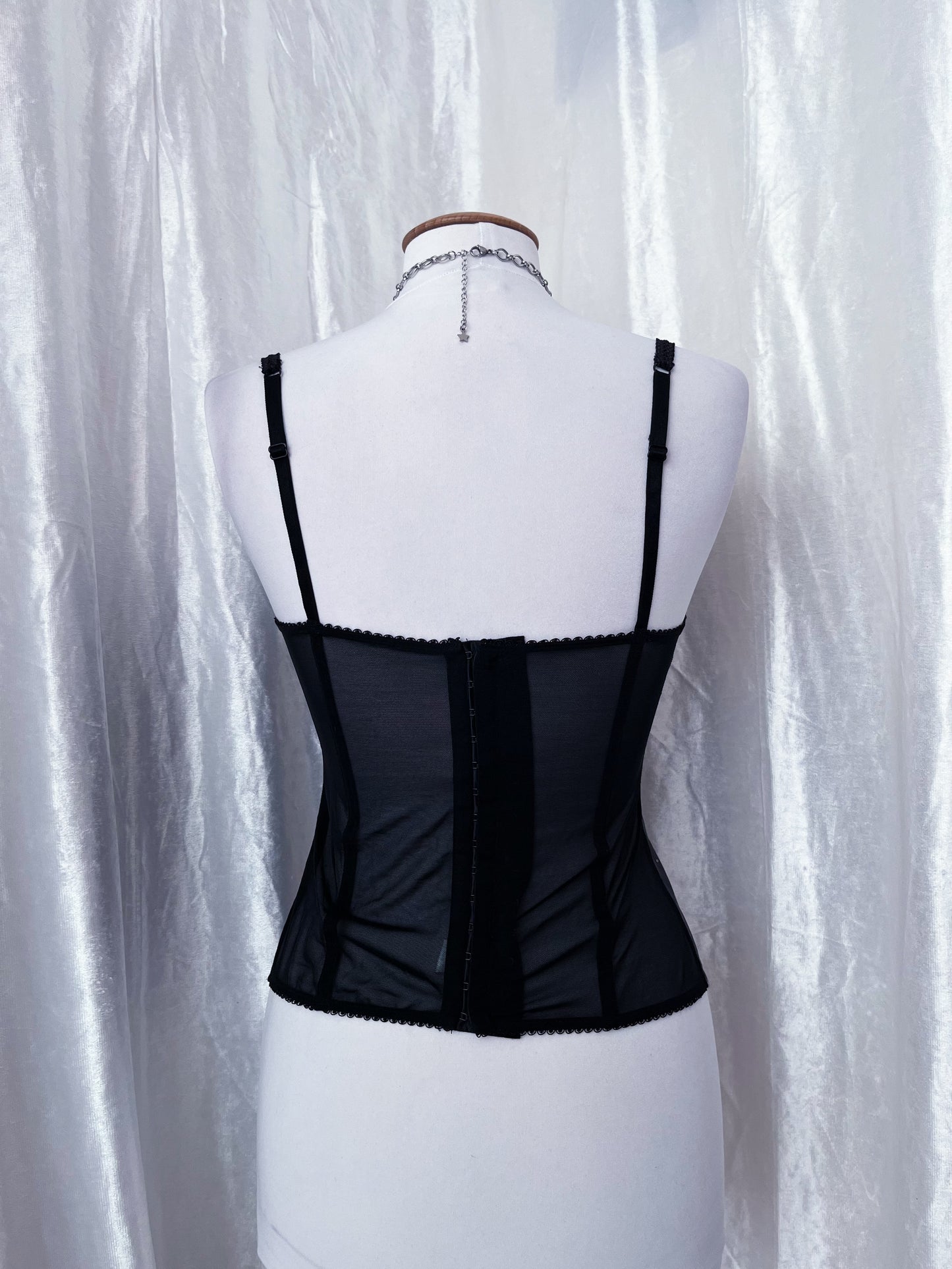 Beautiful dark coquette grey corset top π