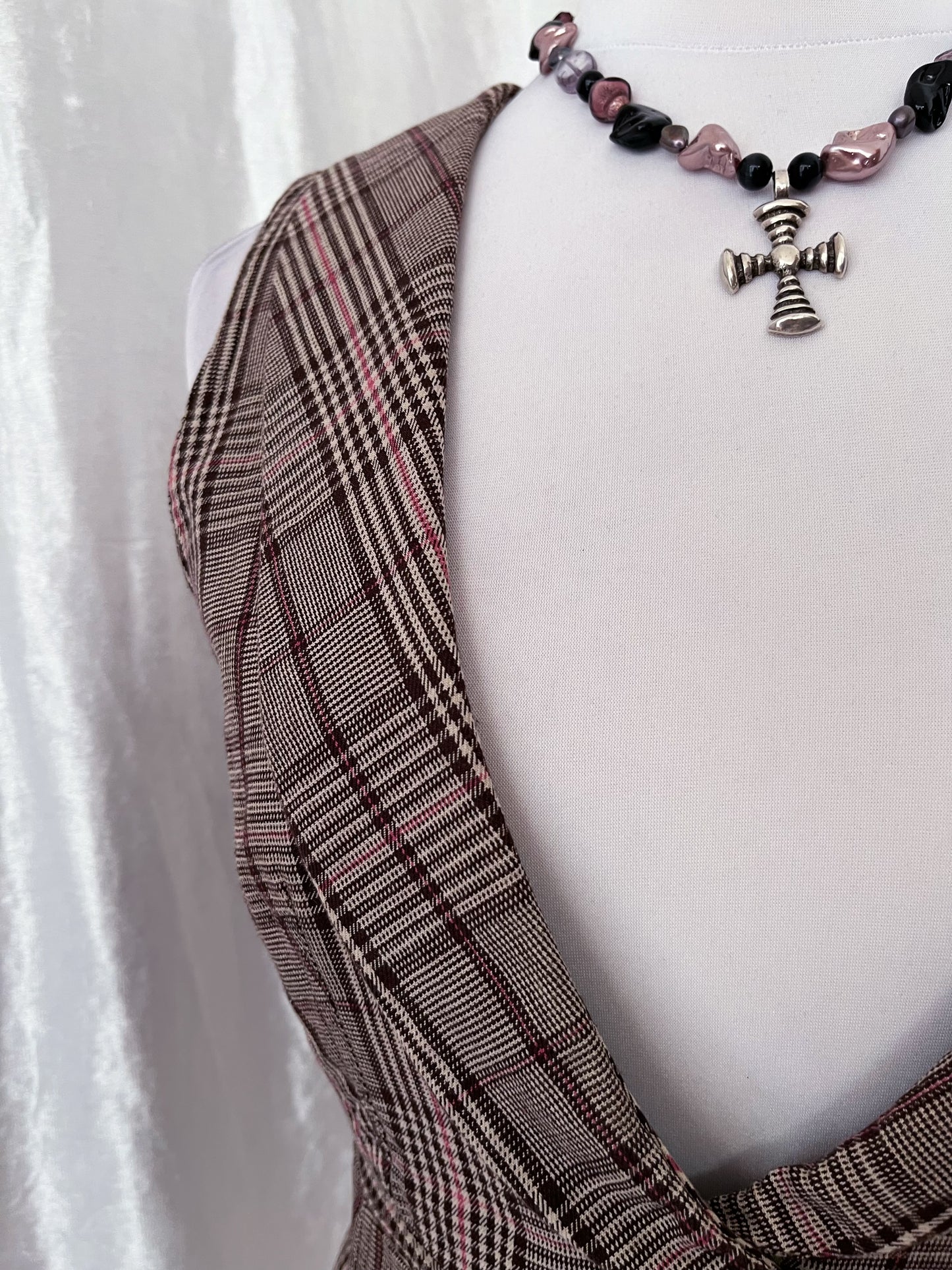 00βs brown plaid vest ππ