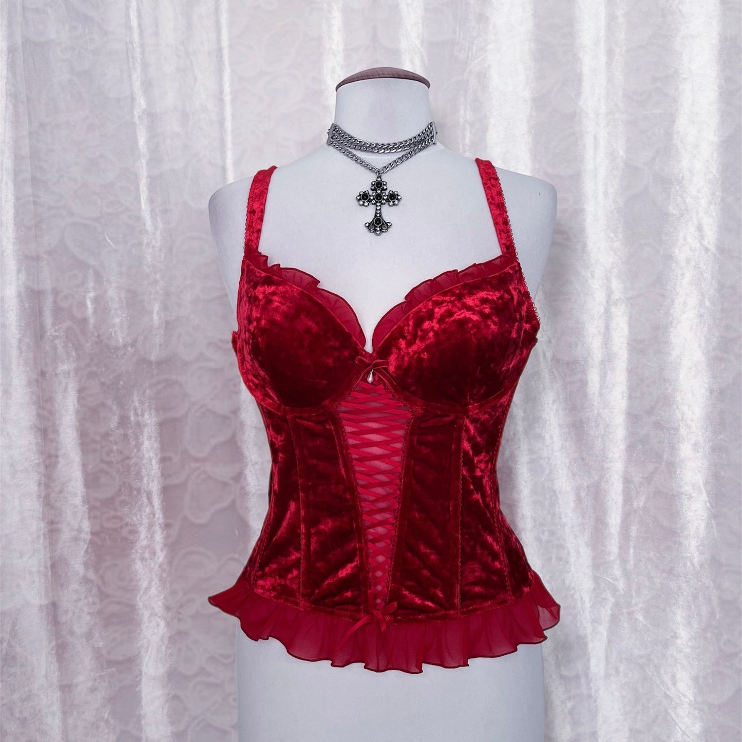 00’s Colours of the World velvet corset 💋🌹