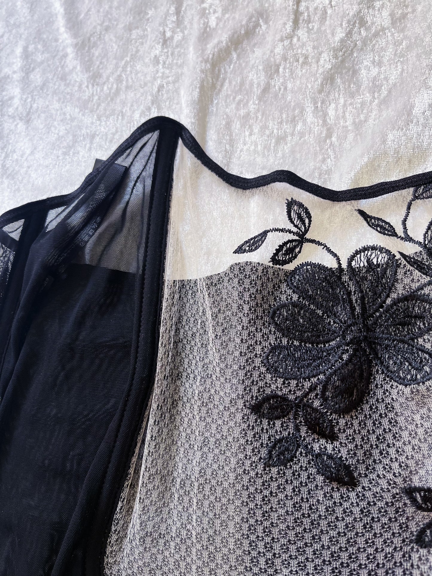Dark whimsy see-through mesh & lace corset 🧚🏾