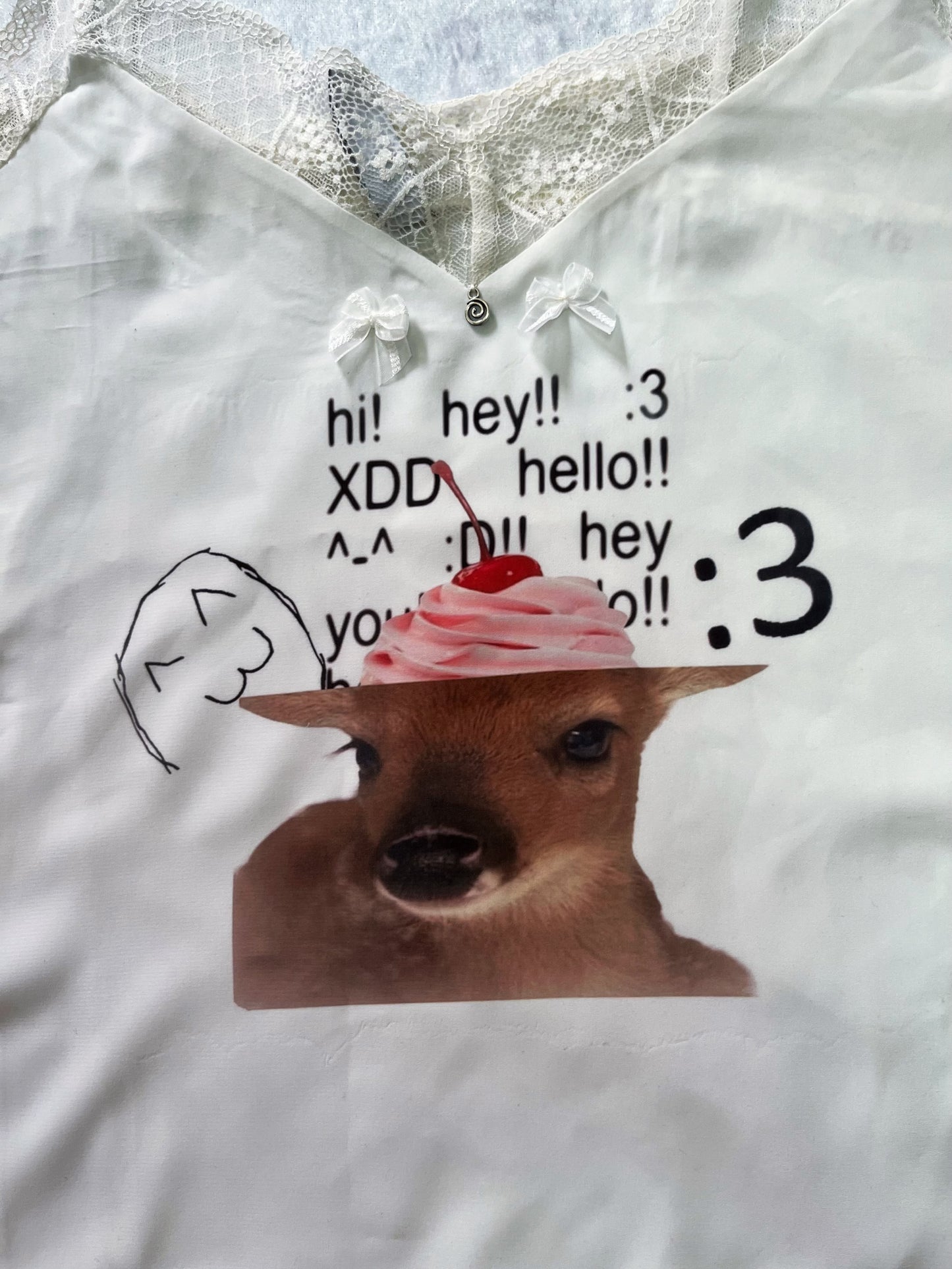 :3 No brain Reworked see-through cami top