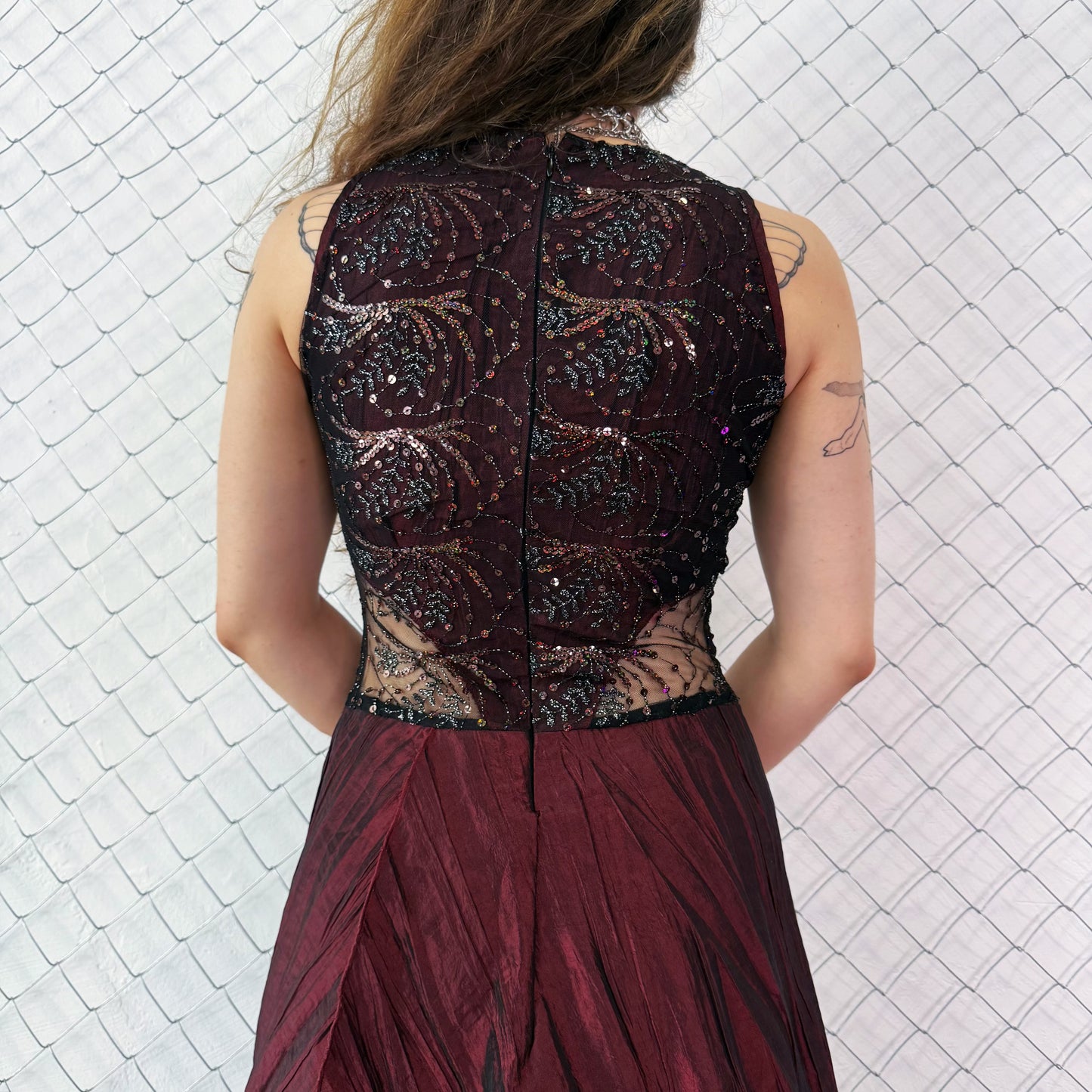00โs Vampire queen burgundy prom dress ๐ฆ๐