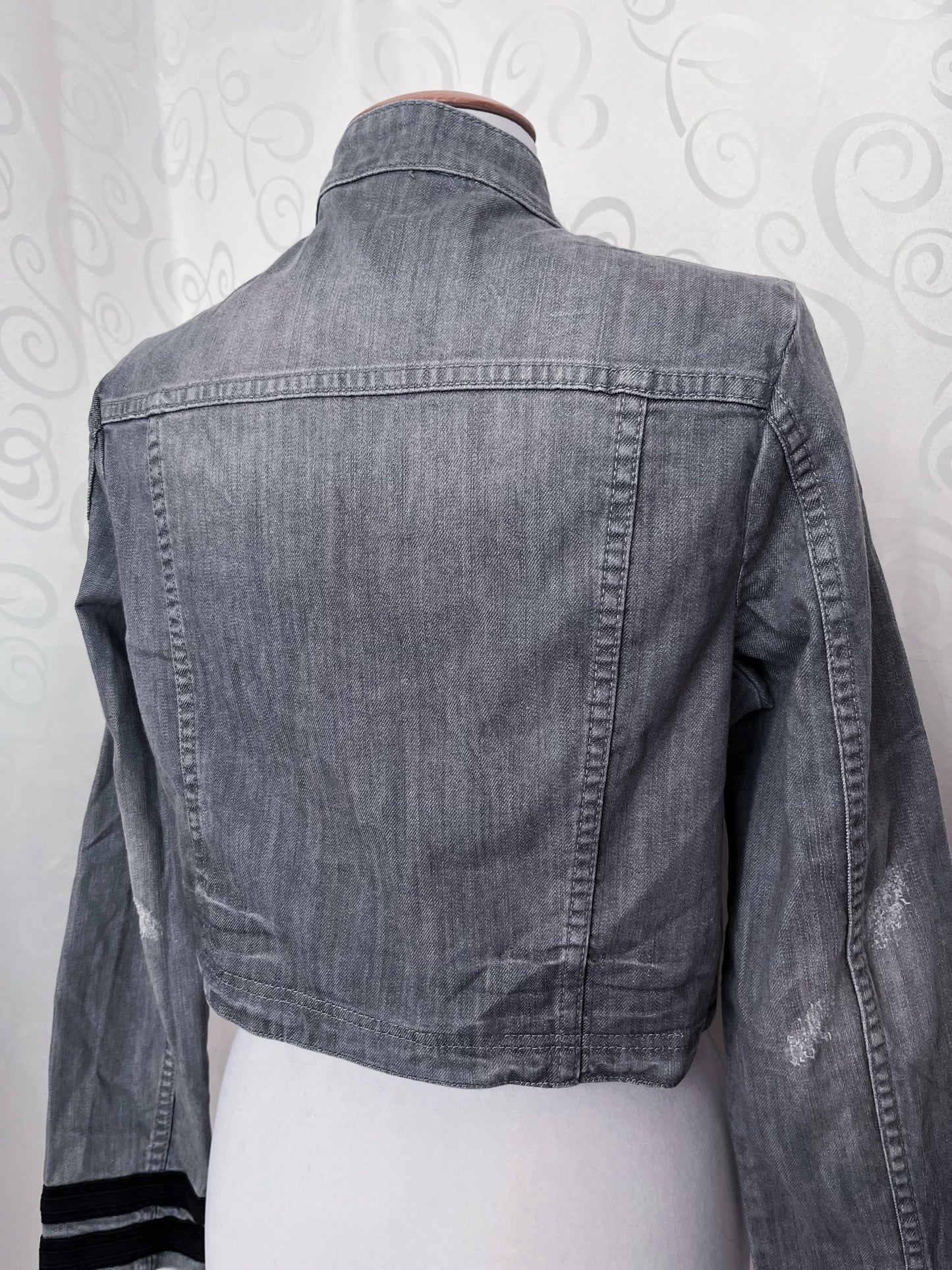 Alt/Gothic military style denim jacket🕷️🕸️