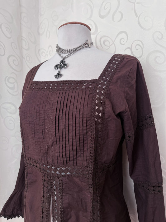 00โs X-Mail whimsy village girl brown top ๐๐ค๐โ๐ซ