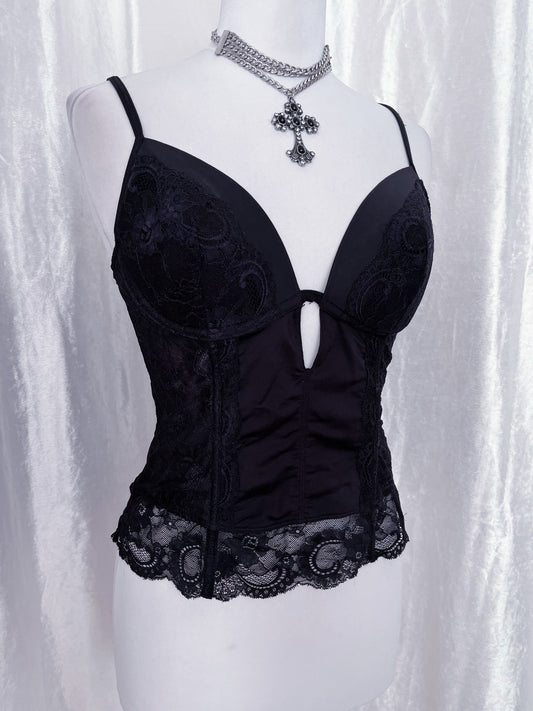 Dark fairy lacey black corset top π§πΎπ·οΈ