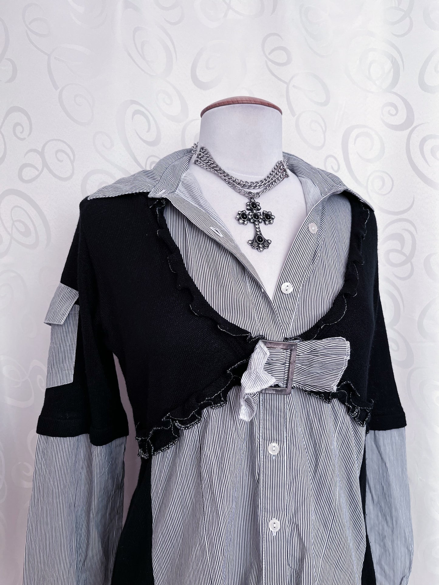 Dark Academia/Gothic patchwork shirt 🕷️