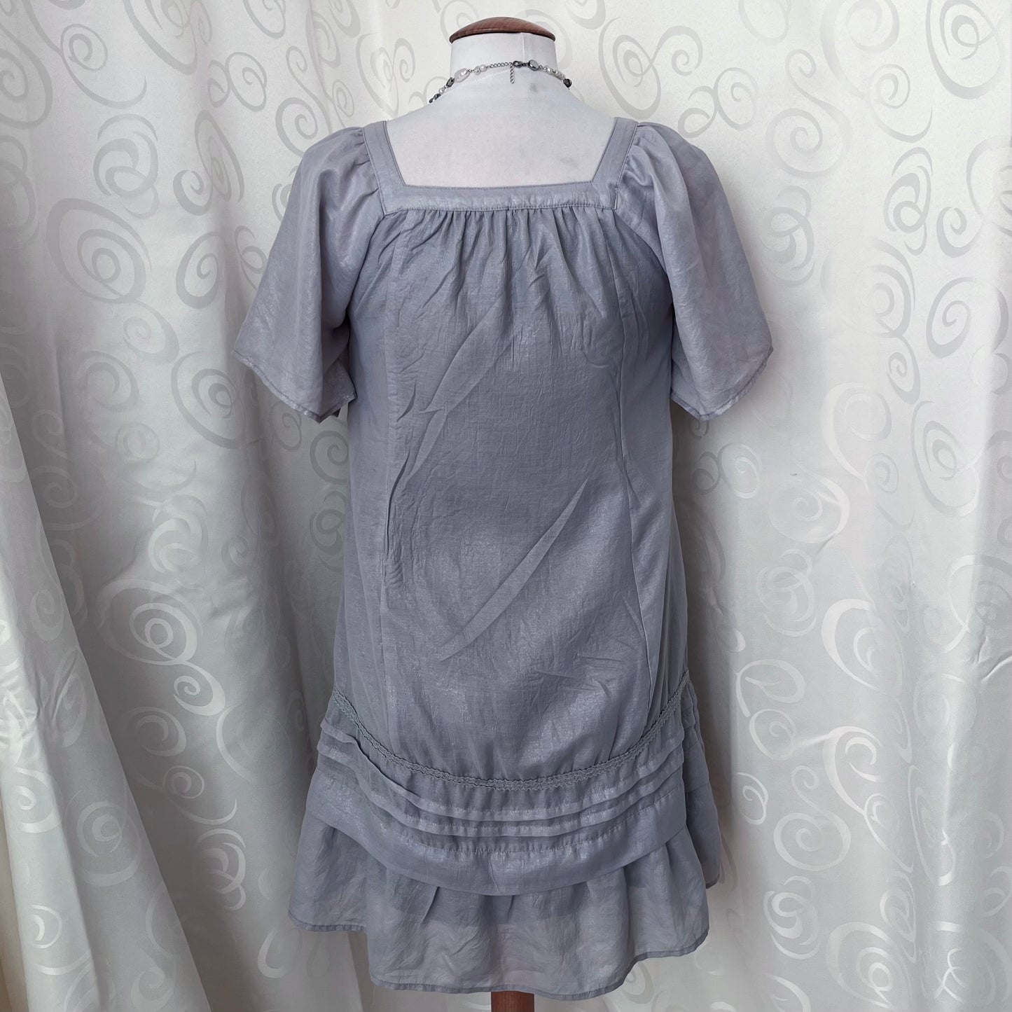 Edward Reworked 00's victorian style embroidered grey dress ✂️🏰