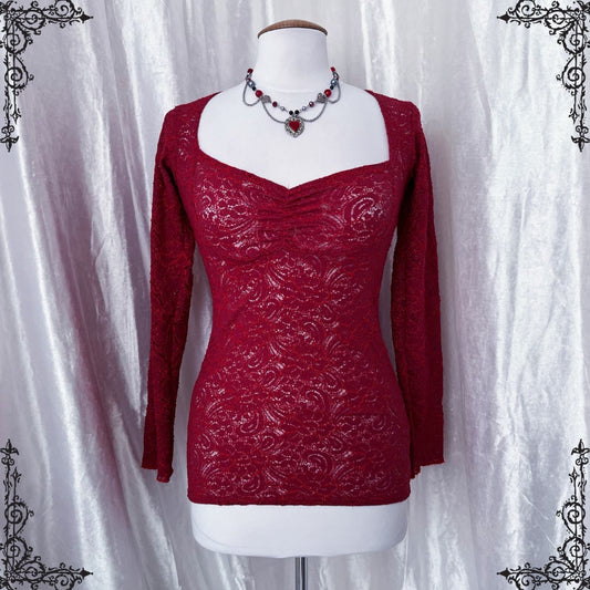 Gothic red lace top
