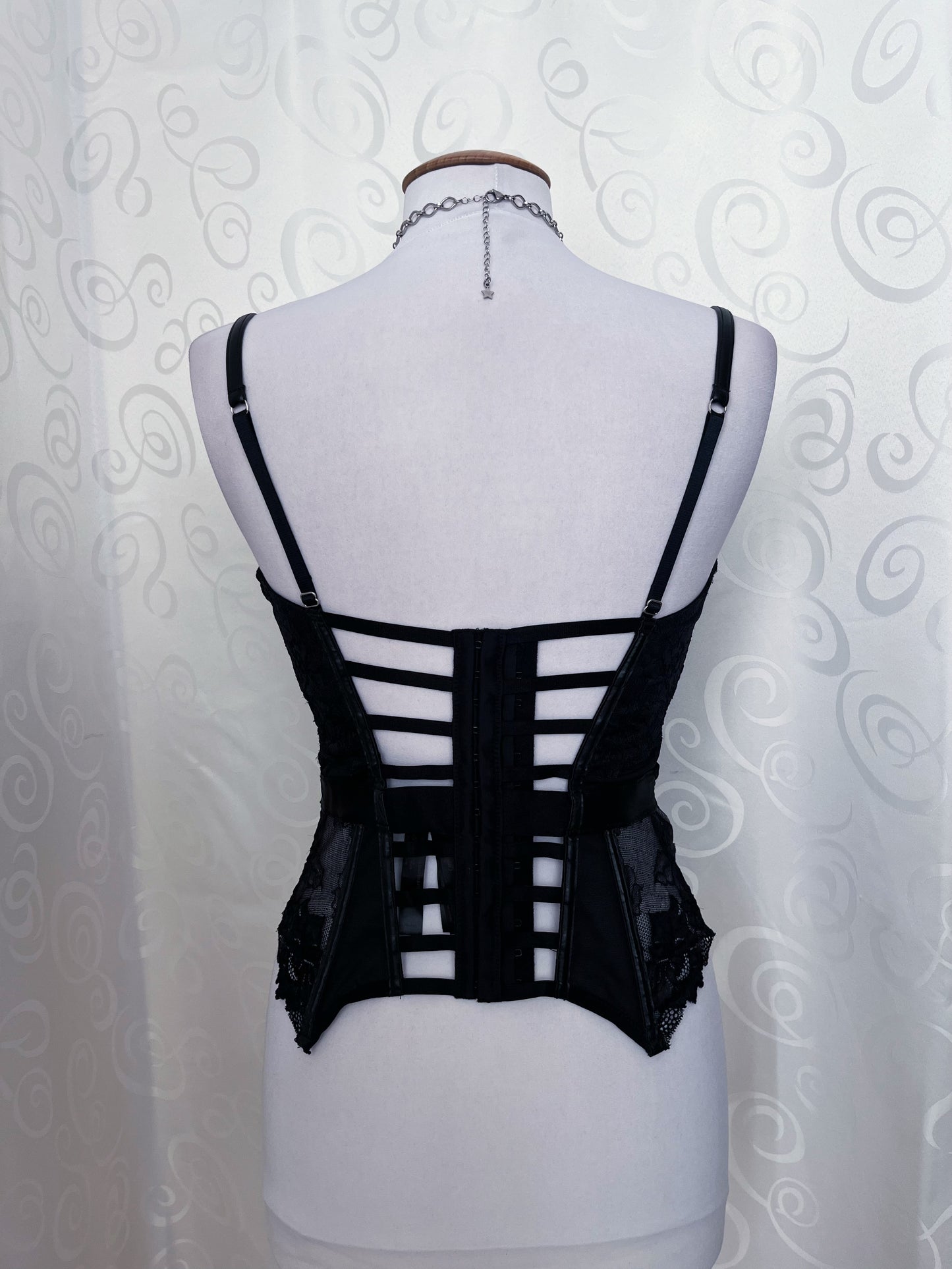 Alt black lace & PU corset 🕷️🕸️