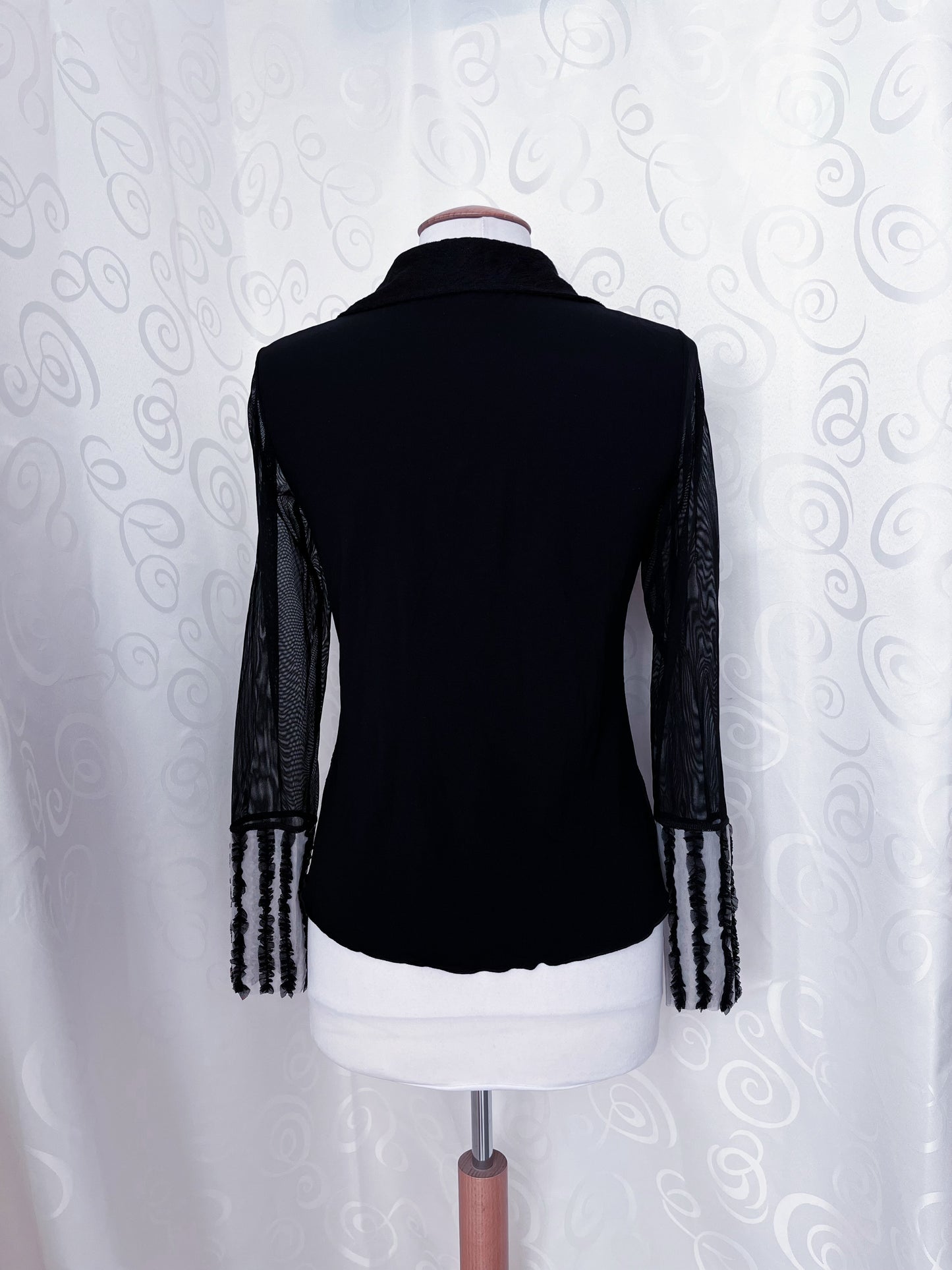 Gothic/Jirai Kei ruffle lacey & mesh Marc Aurel shirt 🌀🦇