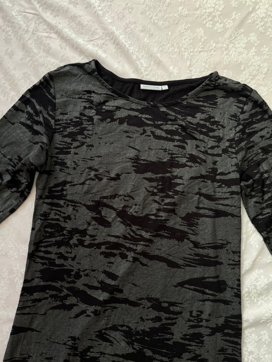 Y2K grey long dress with rip print details